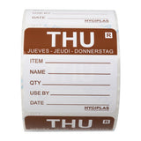 Hygiplas Removable Day of the Week Labels Thursday (500 Pack)
