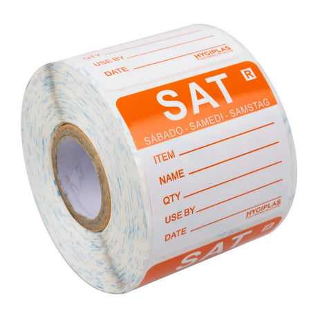 Hygiplas Removable Day of the Week Labels Saturday (500 Pack)