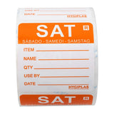 Hygiplas Removable Day of the Week Labels Saturday (500 Pack)