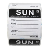 Hygiplas Removable Day of the Week Label Sunday (500 Pack)
