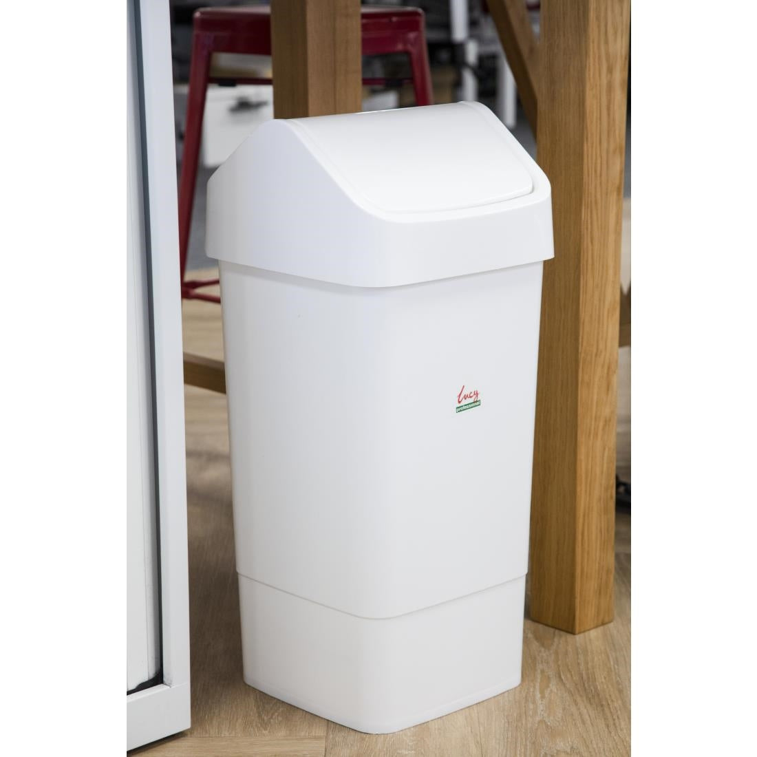 SYR Lucy Swing Top Bin White 50Ltr