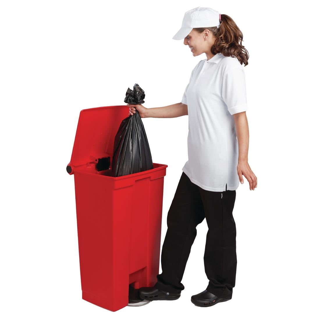 Rubbermaid Pedal Bin Red 87Ltr