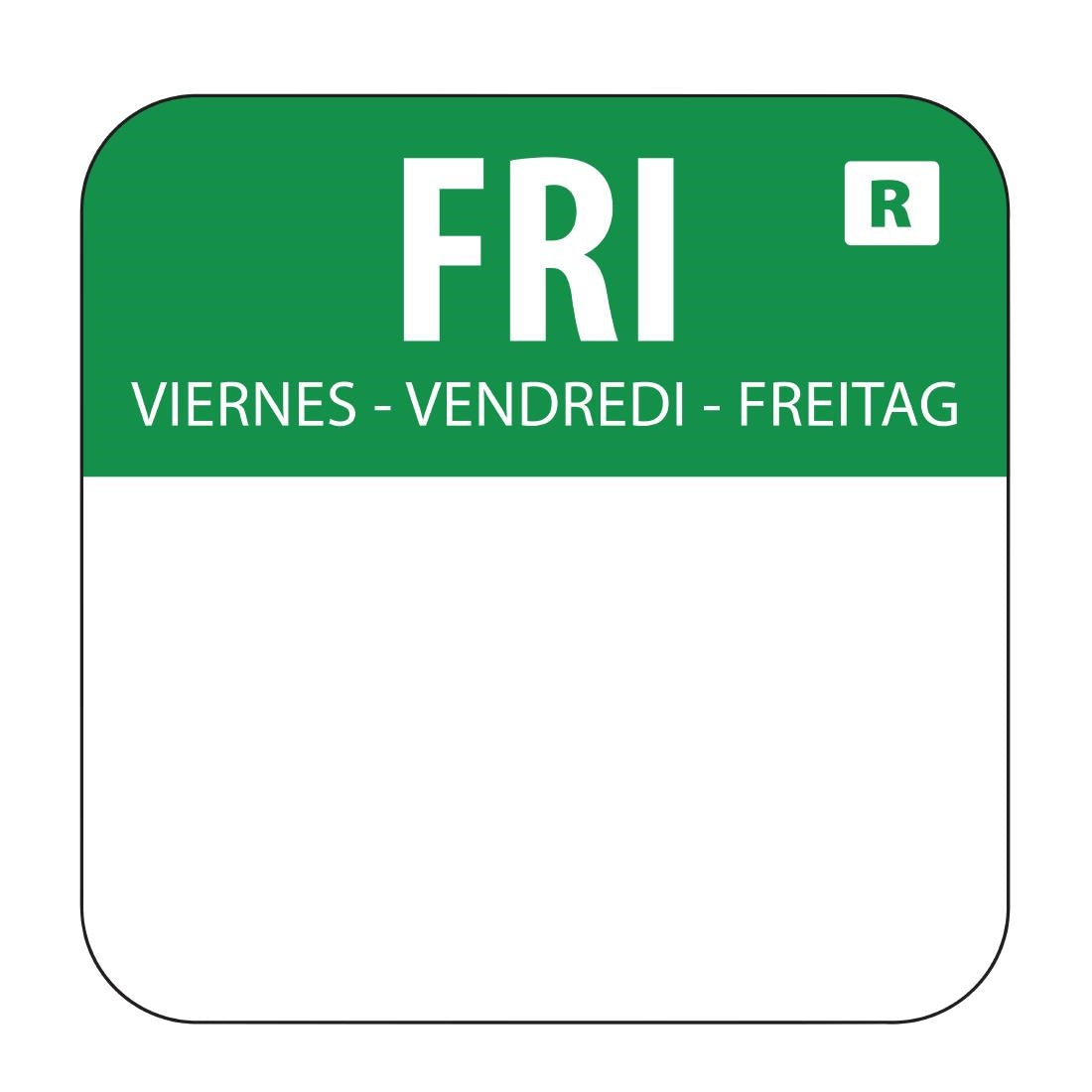 Hygiplas Removable Colour Coded Food Labels Friday (1000 pack)