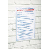 Vogue Food Safety Act 2006 Guidance Sign