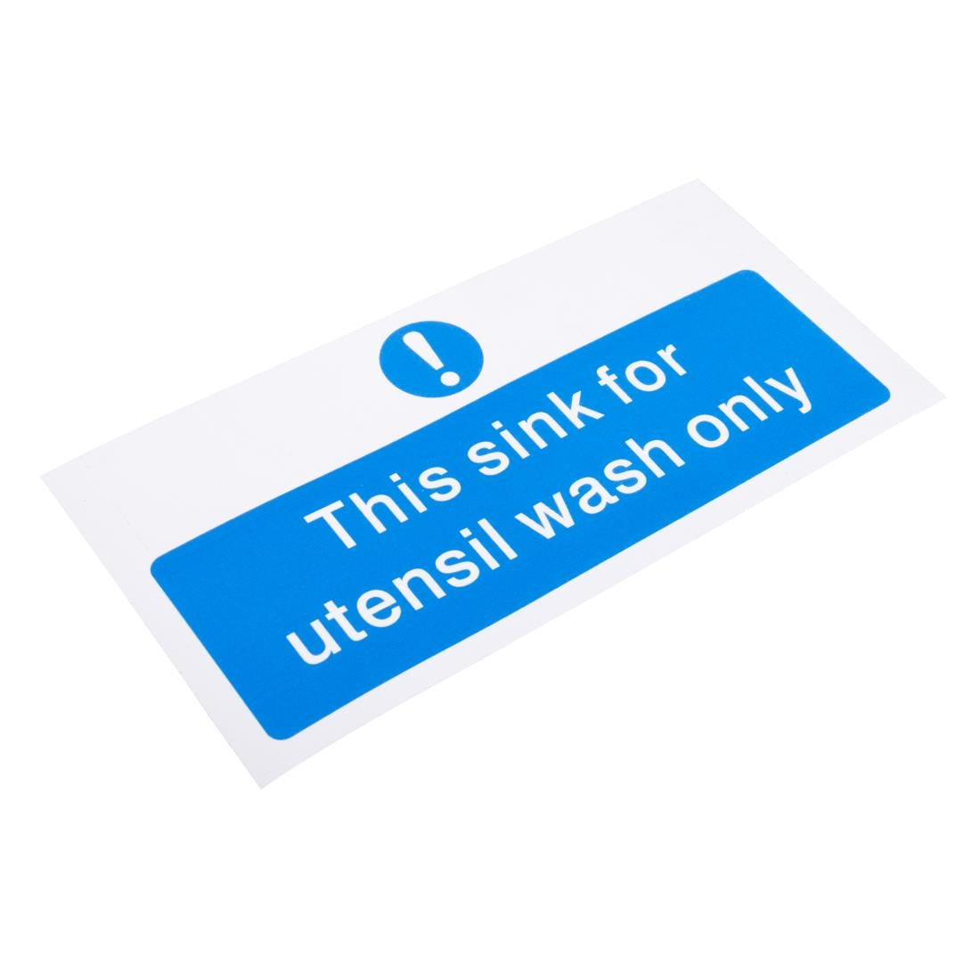 Vogue Utensil Wash Only Sign 200x100mm (Self-Adhesive)