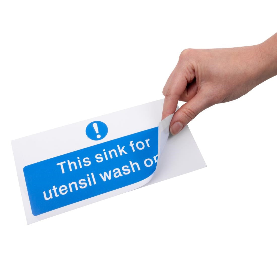 Vogue Utensil Wash Only Sign 200x100mm (Self-Adhesive)