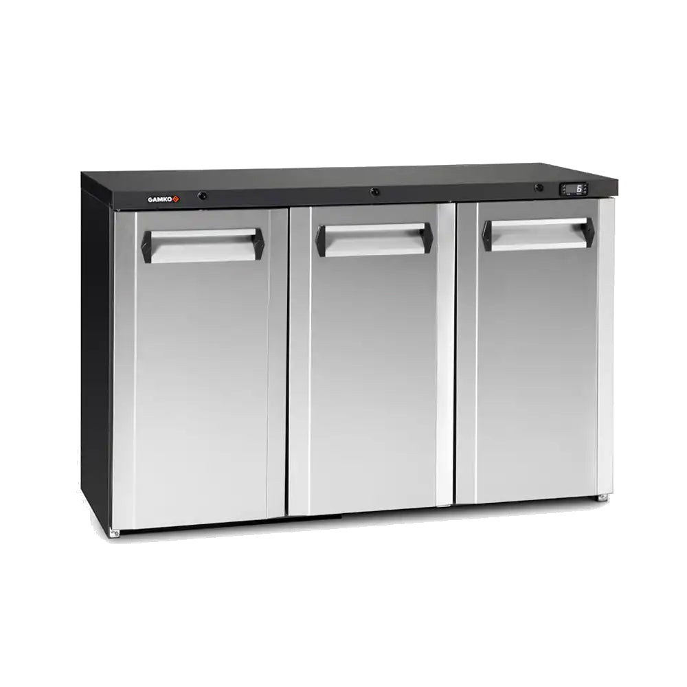 Gamko Maxiglass LG3/315CS Hinged Solid Stainless Steel Triple Door Undercounter Bottle Cooler  338 Litres