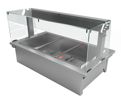 Moffat D3BMSL Drop-In Bain Marie Dry Heat Model with Square Glass Open Front Gantry