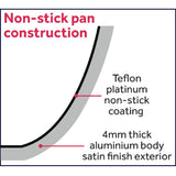 Vogue Aluminium Non-stick Teflon Platinum Plus Sauté Pan 319mm