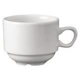 Churchill Plain Whiteware Stacking Nova Tea Cups 212ml (24 Pack)