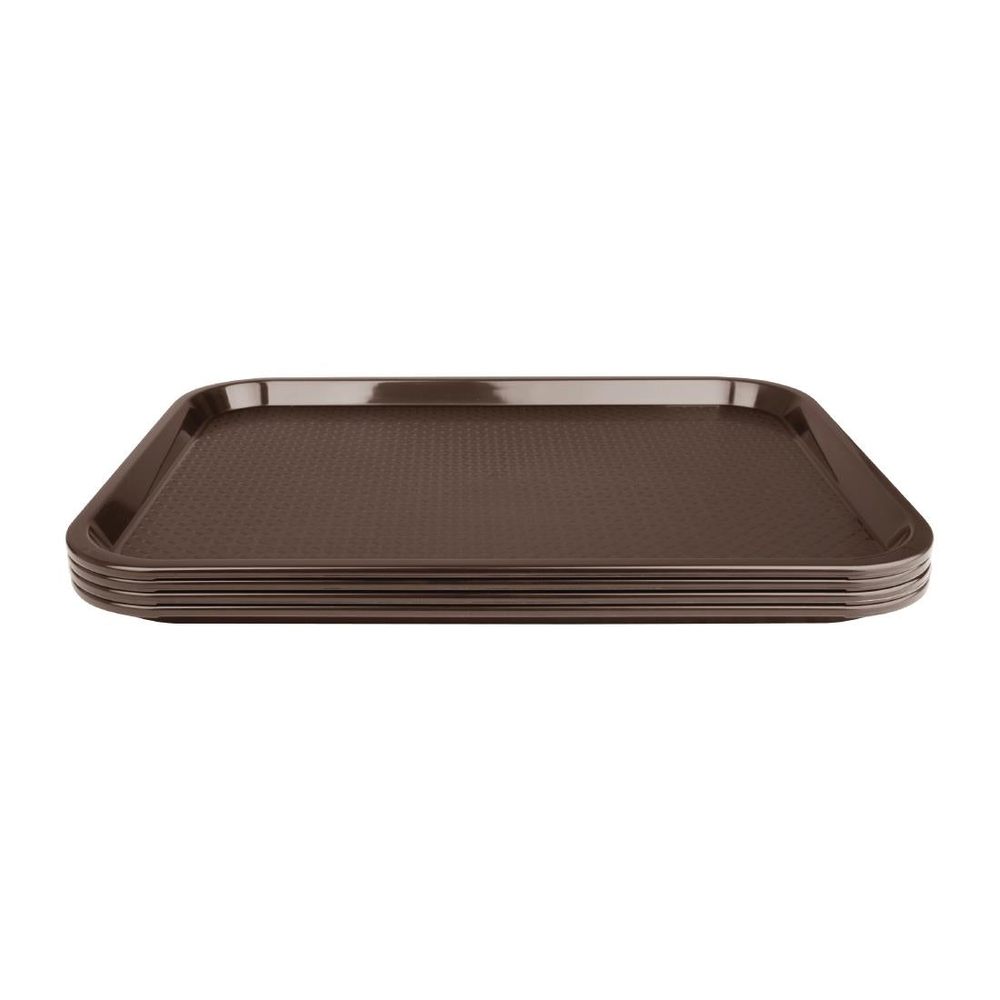 Olympia Kristallon Medium Polypropylene Fast Food Tray Brown 415mm