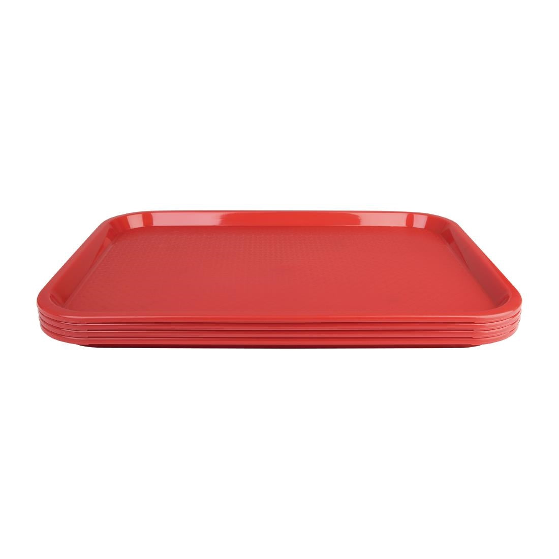 Olympia Kristallon Polypropylene Fast Food Tray Red Medium 415mm