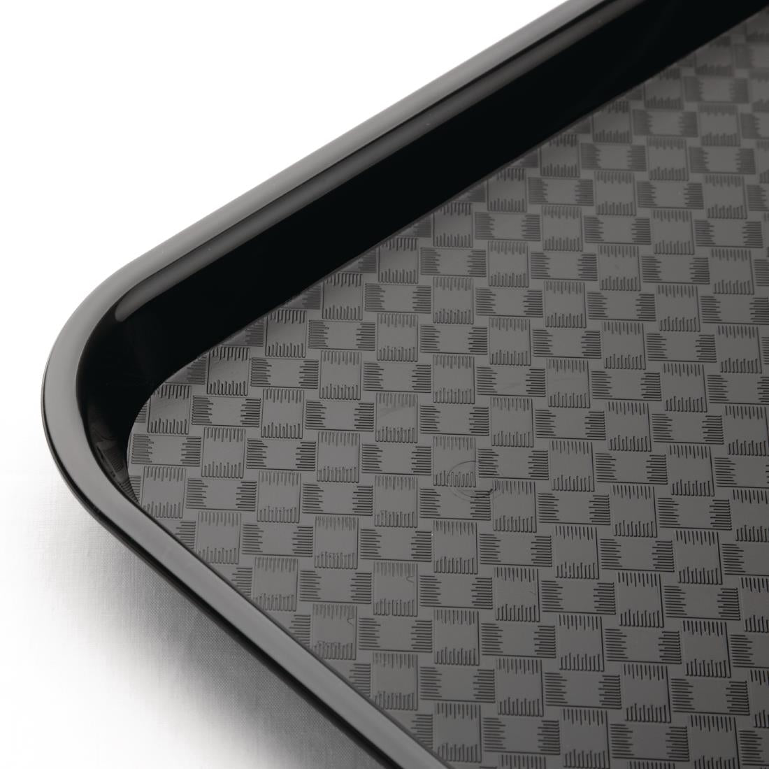 Olympia Kristallon Polypropylene Fast Food Tray Black Large 450mm