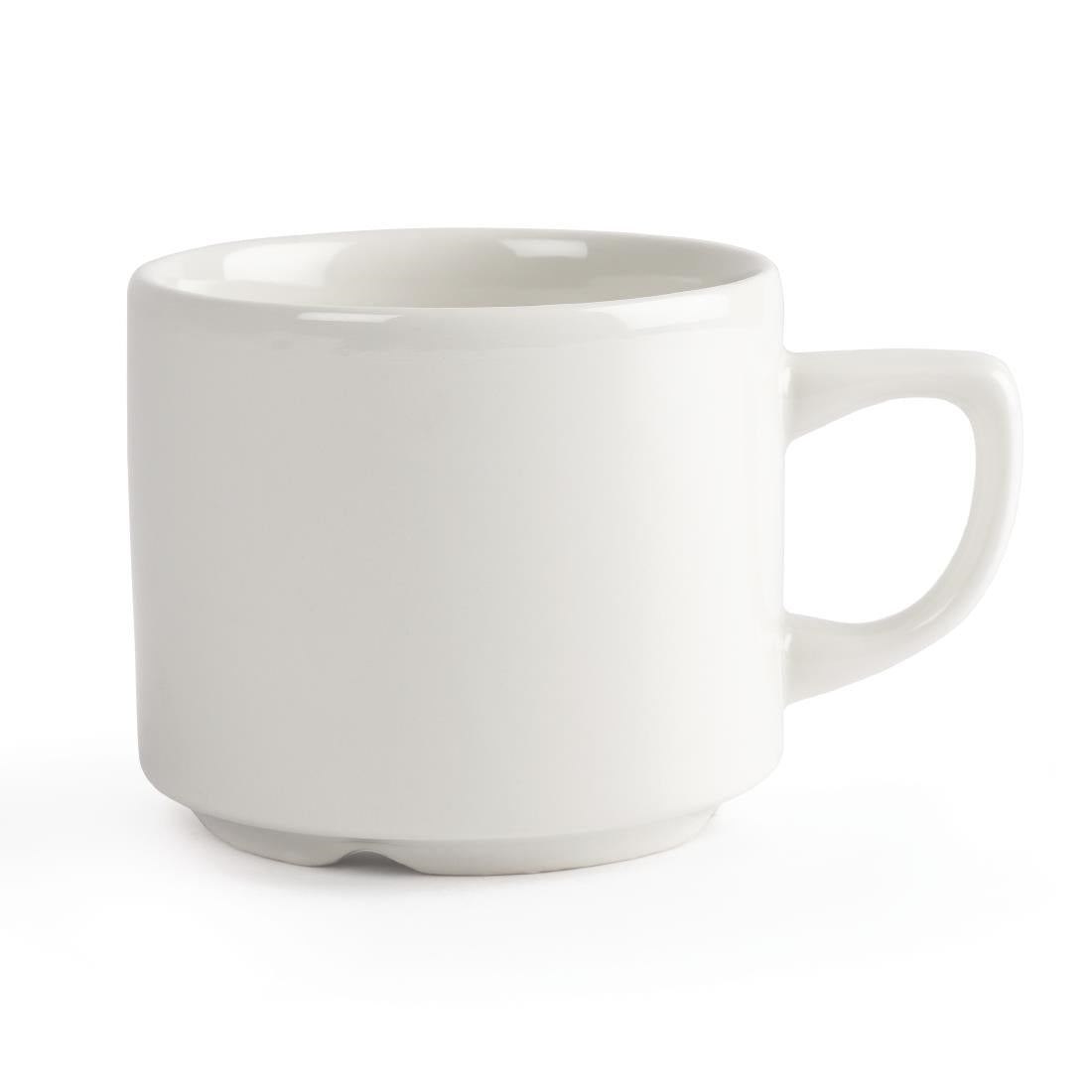 Churchill Plain Whiteware Stacking Maple Tea Cups 199ml (24 Pack)