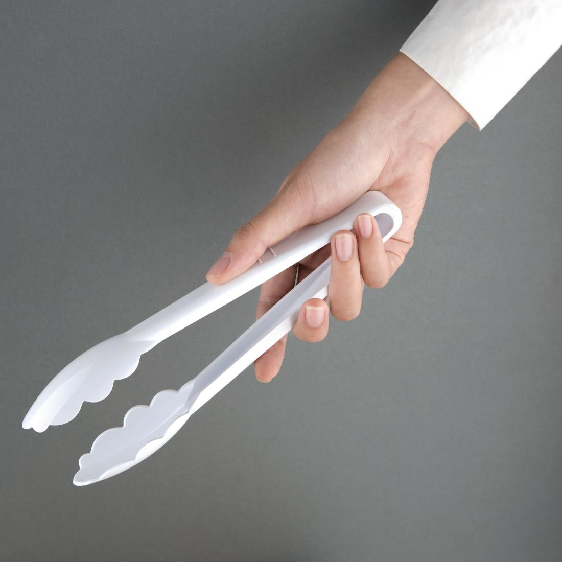 Vogue White Tongs 9"