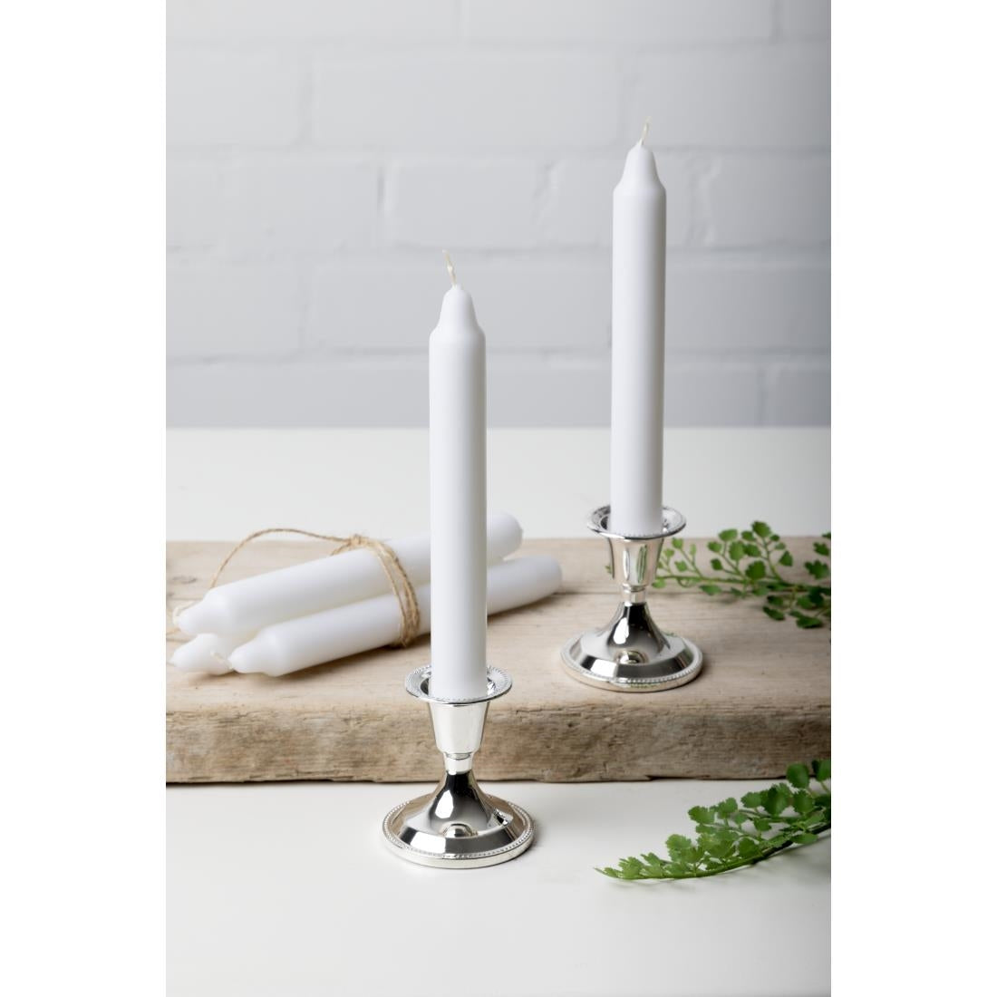 Bolsius 7" Bistro Candles White (45 Pack)