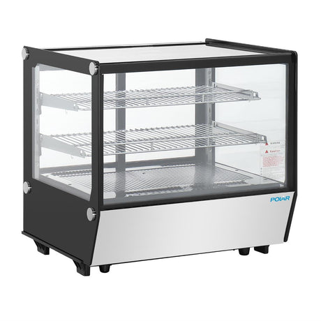 Polar G-Series Countertop Display Fridge Black Square Glass 120Ltr