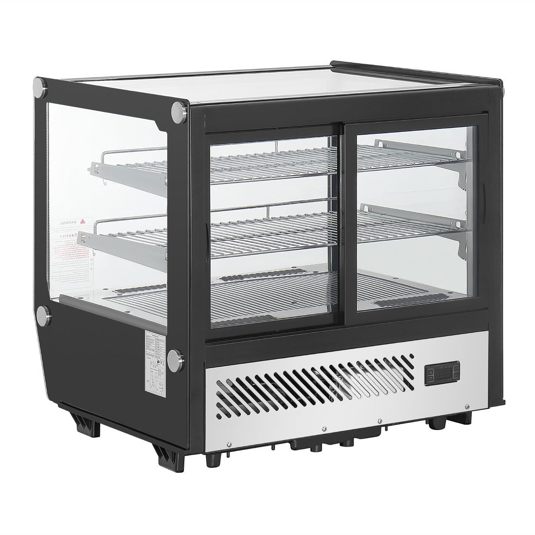 Polar G-Series Countertop Display Fridge Black Square Glass 120Ltr