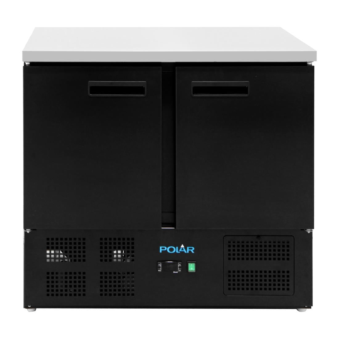 Polar G-Series Double Door Counter Fridge Black 240Ltr