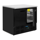 Polar G-Series Double Door Counter Fridge Black 240Ltr