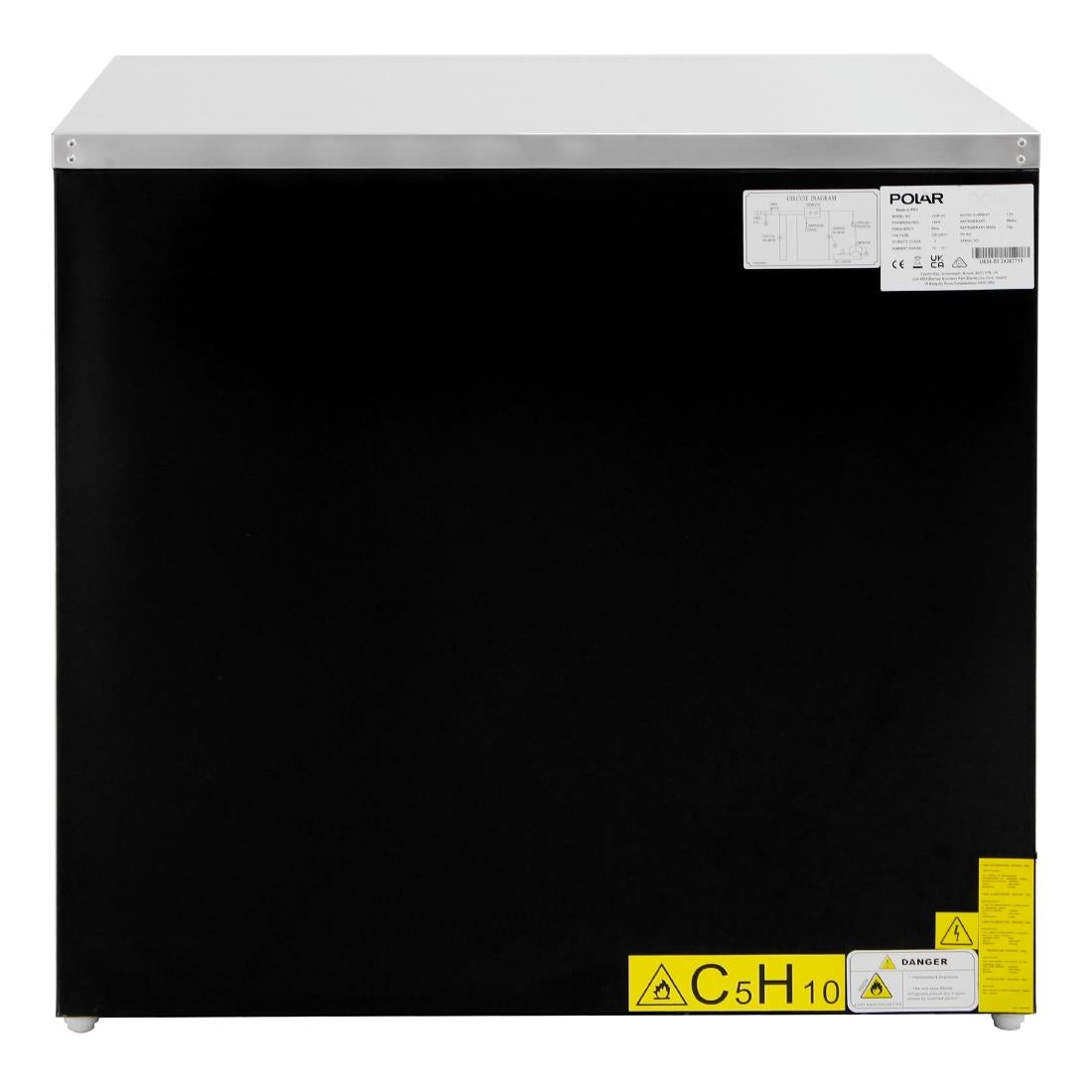 Polar G-Series Double Door Counter Fridge Black 240Ltr