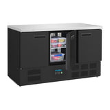 Polar G-Series Triple Door Counter Fridge Black 368Ltr