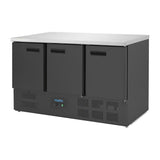 Polar G-Series Triple Door Counter Fridge Black 368Ltr