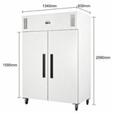 Polar G-Series Upright Double Door Freezer White 1152Ltr