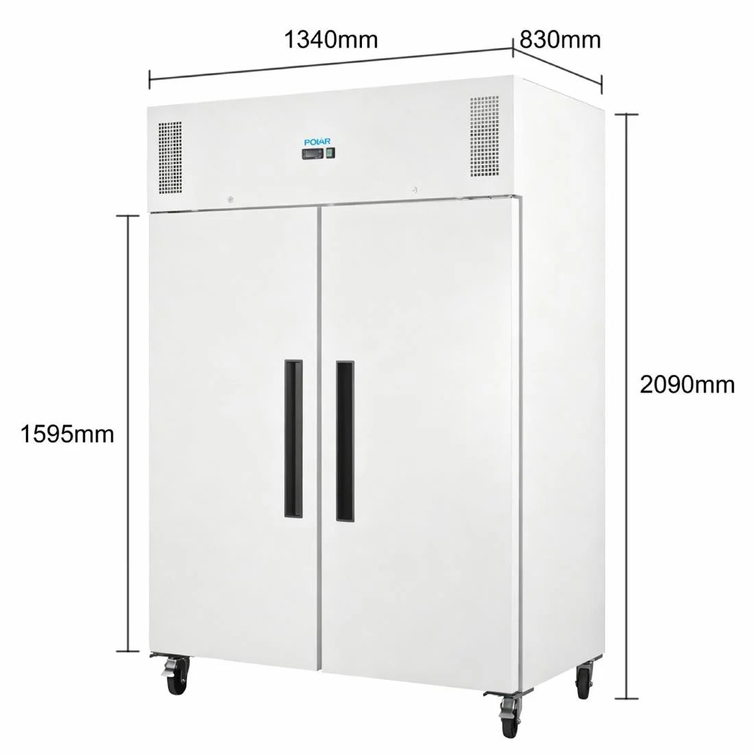 Polar G-Series Upright Double Door Fridge White 1152Ltr