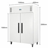 Polar G-Series Upright Double Door Fridge White 1152Ltr