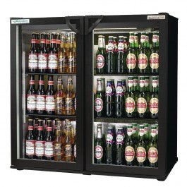 Autonumis RWC00001 EcoChill Maxi Hinged Double Door Black Bottle Cooler  202 x 330ml Bottles