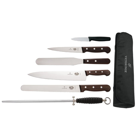 Victorinox 6-Piece Rosewood Knife Set with 20cm Chef Knife & Wallet
