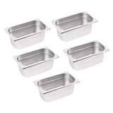 Vogue Stainless Steel Gastronorm Container Kit 1/4 (5 Pack)