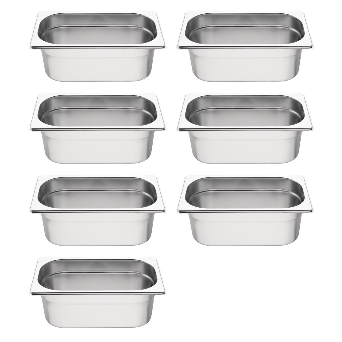 Vogue Stainless Steel Gastronorm Container Kit 1/4 (7 Pack)