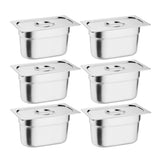 Vogue Gastronorm Tray Set with Lids 1/9 (6 Pack)