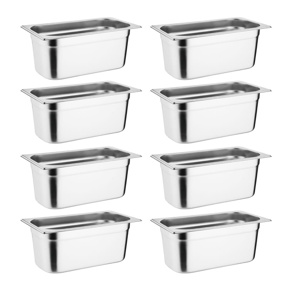 Vogue Stainless Steel Gastronorm Tray Set 8 x 1/3