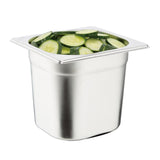 Vogue Stainless Steel Gastronorm Tray Set with Lids 1/6 (6 pack)
