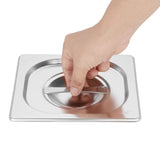 Vogue Stainless Steel Gastronorm Tray Set with Lids 1/6 (6 pack)