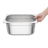 Vogue Stainless Steel Gastronorm Tray Set 2 x 1/2 with Lids
