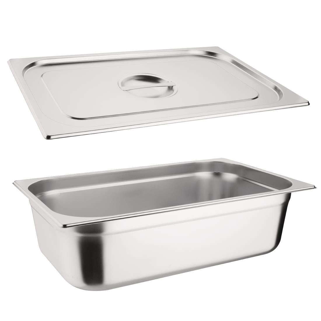 Vogue Stainless Steel 1/1 Gastronorm Tray with Lid