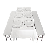 Special Offer Bolero PE Centre Folding Table 6ft with Two Folding Benches