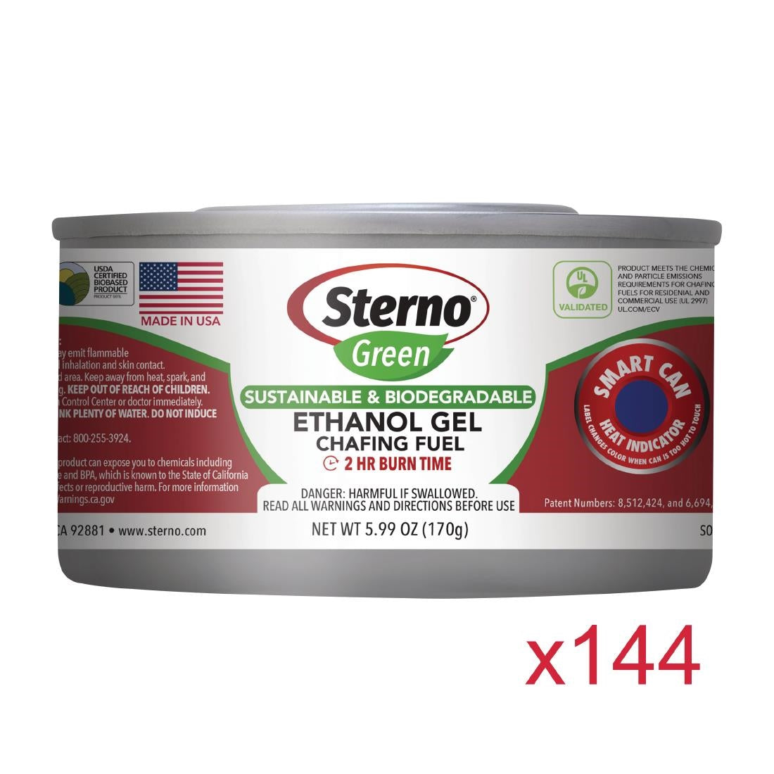 Sterno Green Ethanol Gel Chafing Fuel 2 Hour (144 pack)
