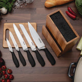 Vogue Prep Like A Pro 5-Piece Soft Grip Knife Set with Block & Chopping Board