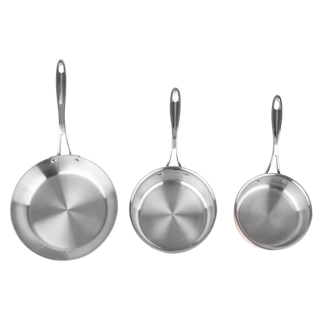 Vogue Cook Like A Pro 3-Piece Tri-Wall Copper Cookware Set