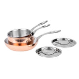 Vogue Cook Like A Pro 3-Piece Tri-Wall Copper Cookware Set