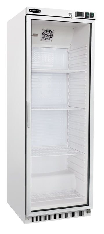 Sterling Pro Cobus SPF400G Single Door White Glass Door Upright Freezer  360 Litres