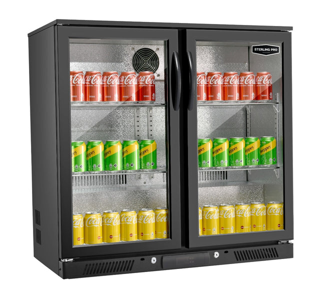 Sterling Pro Green SP2HC-BH Hinged Double Door Bottle Cooler  180 x 330ml Bottles