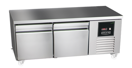 Sterling Pro Green SPI-B-135 2 Door Stainless Steel Low-Height Fridge Counter  2 x 2/3 Drawers