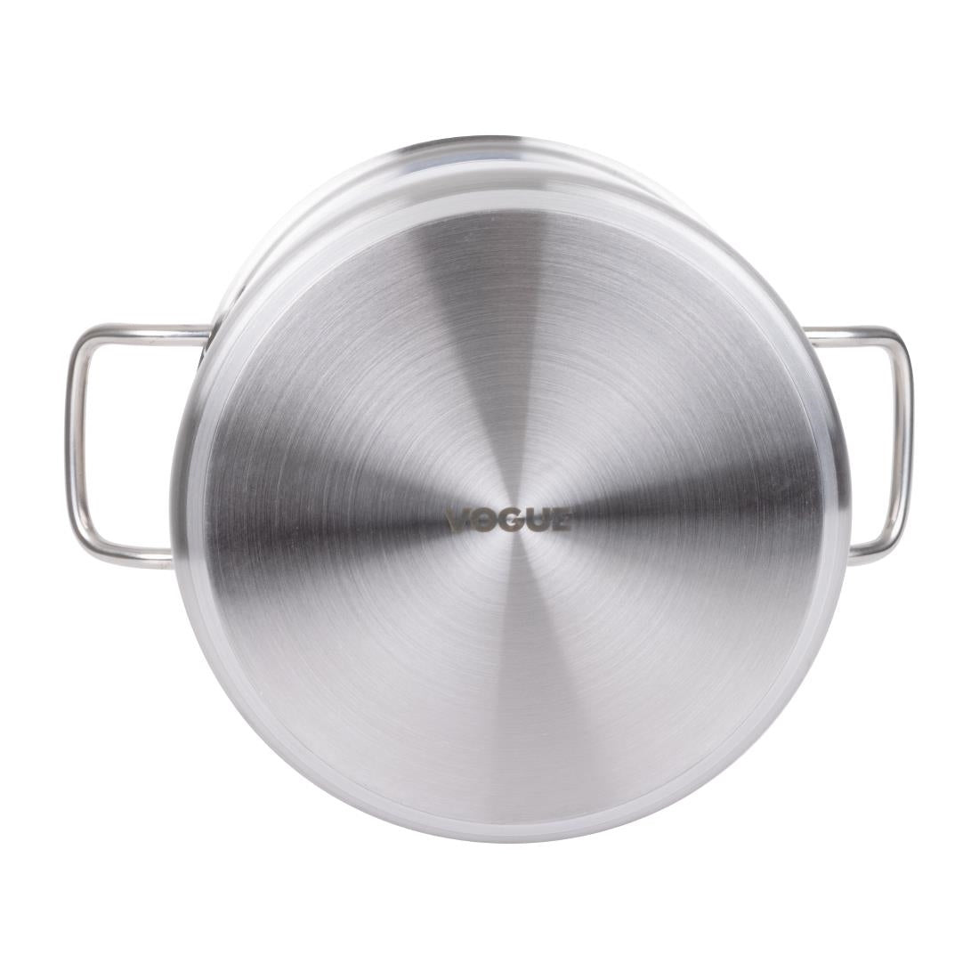 Vogue Stainless Steel Deep Stock Pot 24cm