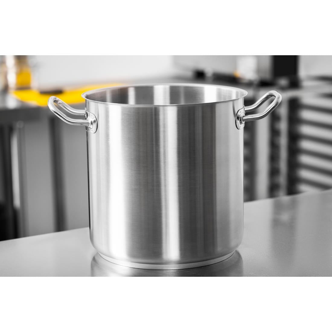 Vogue Stainless Steel Deep Stock Pot 24cm